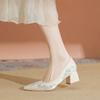 Embroidered single shoes women's new light-colored dress women's shoes are not tired of cheongsam high heels