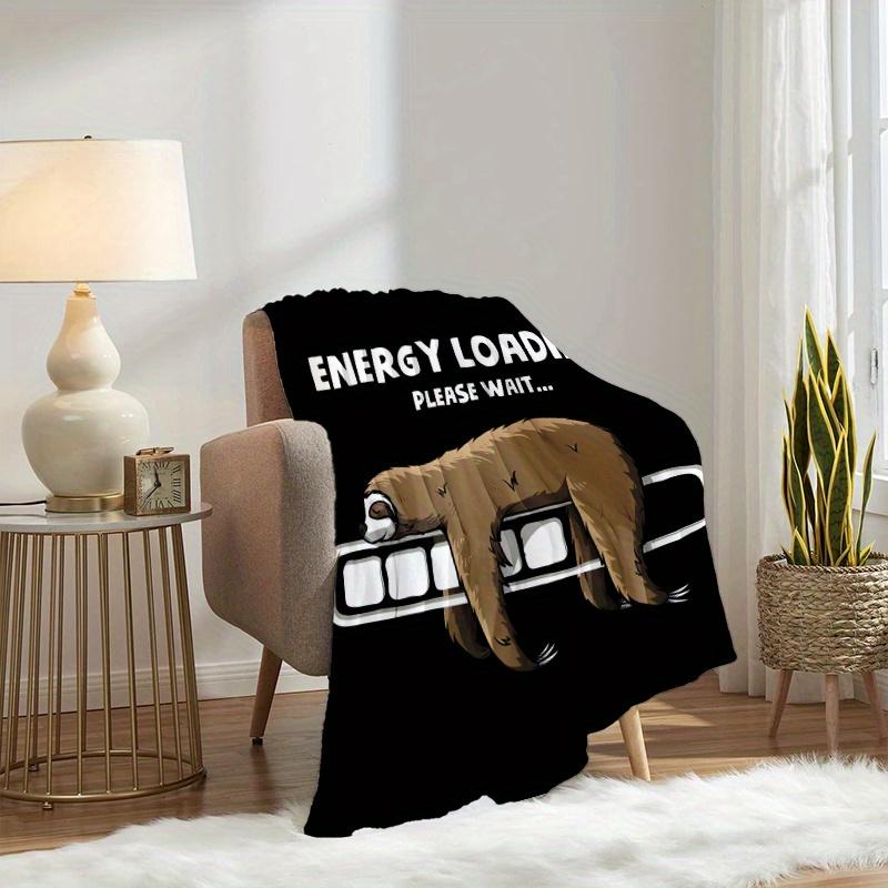 Sloth Pattern Flannel Blanket Soft Cozy AllSeason Sofa Camping Travel Gift for Family Friends