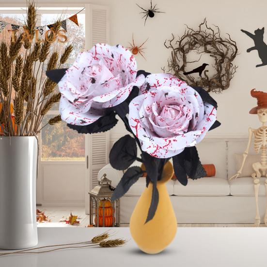 2 szt. Halloween Sztuczna dekoracja kwiatowa Realistyczny bukiet krwistych róż Sztuczne kwiaty na festiwale duchów Imprezy Wystrój domu