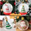 Aufblasbarer Weihnachtsball & Weihnachtsmann Schneemann Ornament für Außenrasen Dekoration