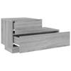 Nightstand with LED Lights Grey Sonoma 70 X 36 X 40.5 Cm