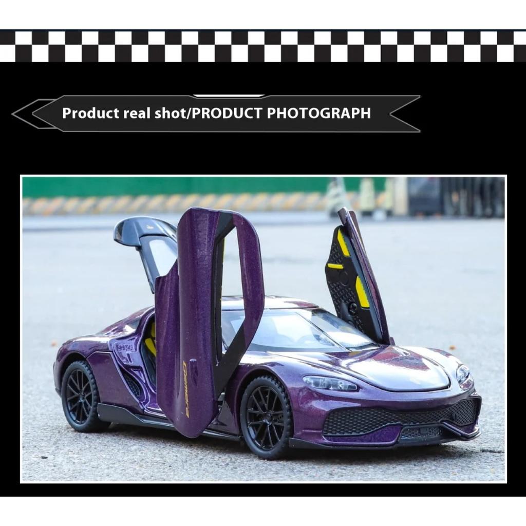 1/32 Ölçek Koenigsegg Gemini Gt Alaşım Süper Araba Model Model Simülasyon Araç Modeli Ses ve Işık Koleksiyonu Çocuk Oyuncak Hediyeleri