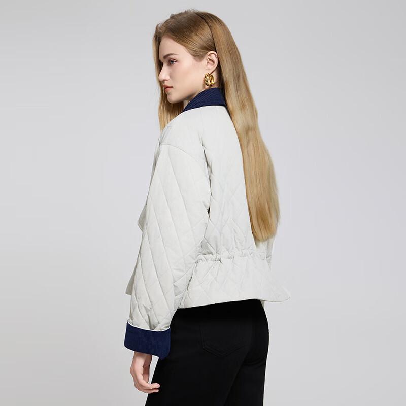 Tatu Color-Block Retro Quilted Short Padded Jacket