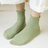 Solid Color Thin Harajuku Socks Spring Happy Women's Socks Cotton Colorful Kawaii Girls Fun Frill Riding Socks