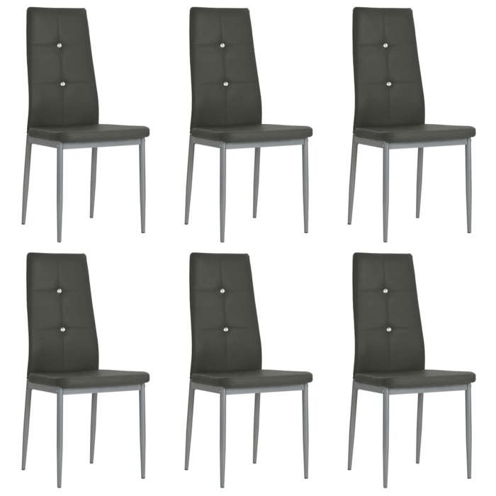 VidaXL 6x Dining Chair Artificial Leather Grey Kitchen Chairs 275434