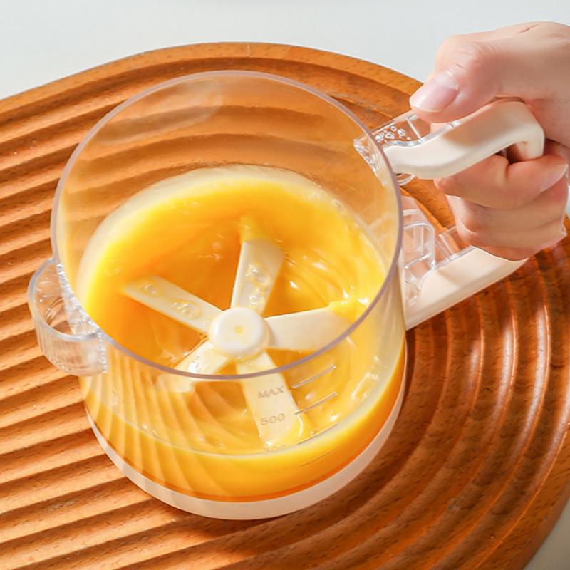 Salad Dressing Shaker Bottle Semi-automatic Stirring Cup For Kitchen Egg Beater Liquid Mixing Cup Vinaigrette Dressing Bottle