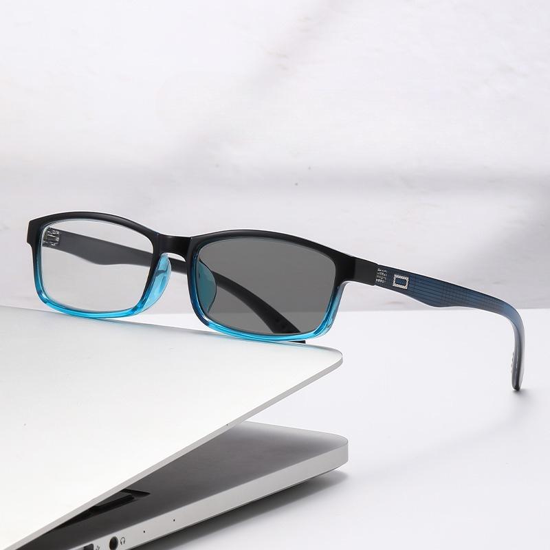 Multi Focal Photochromic Reading Glasses, Fashionable and Versatile, Anti Blue Light Glasses for Both Near and Far Use