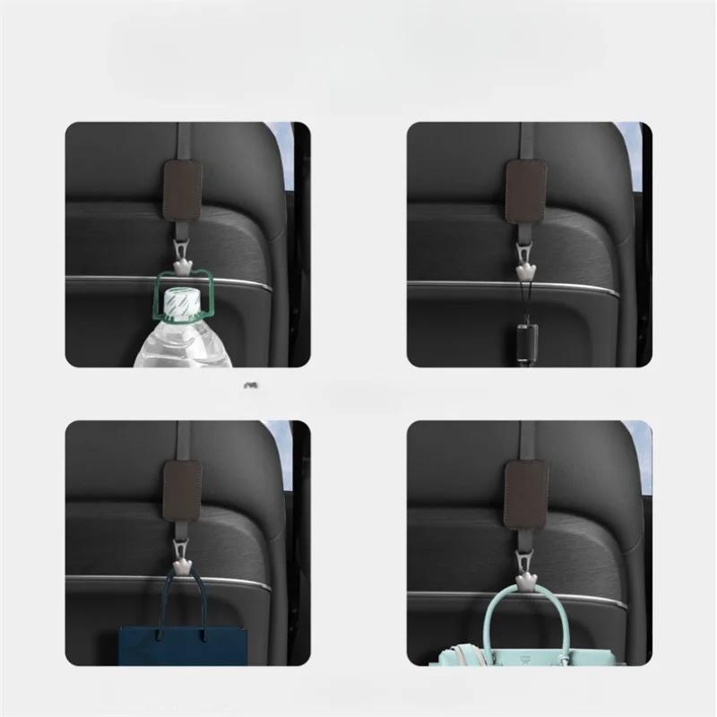 Five Color Car Seat Backrest Hook, Multifunctional Hidden Car Pendant Creative Napa Pattern Car Seat Storage Hook Firmly Secured