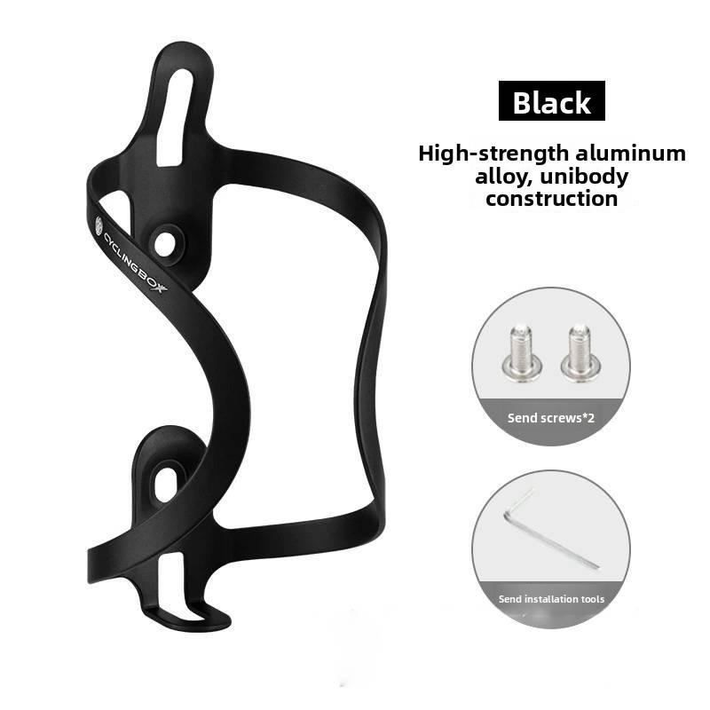 Aluminum Alloy Bike Water Bottle Cage For Mountain Cycling Durable Hydration Accessory Black