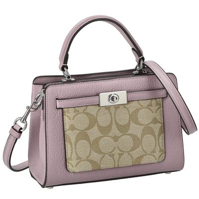 Håndtaske CC977 Signature Light [Coach] Dame Khaki/Pink [Vare]