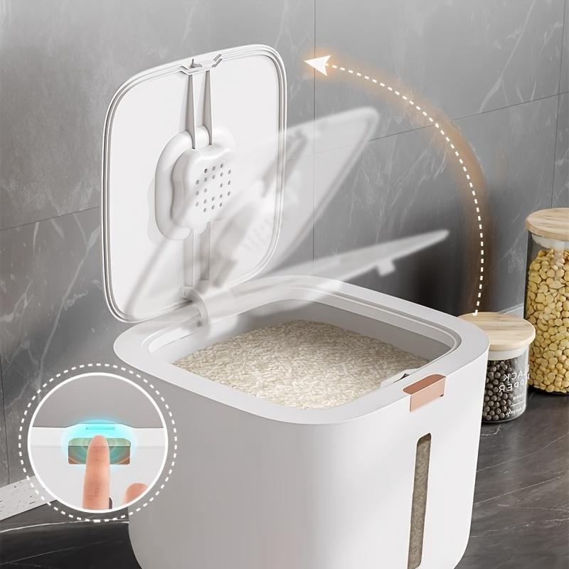 Recipient de depozitare alimente etanș - Rezistent la umiditate, rezistent la dăunători, dozator ușor de presat cu cupă de măsurare, fără BPA, ideal pentru orez, cereale, zahăr