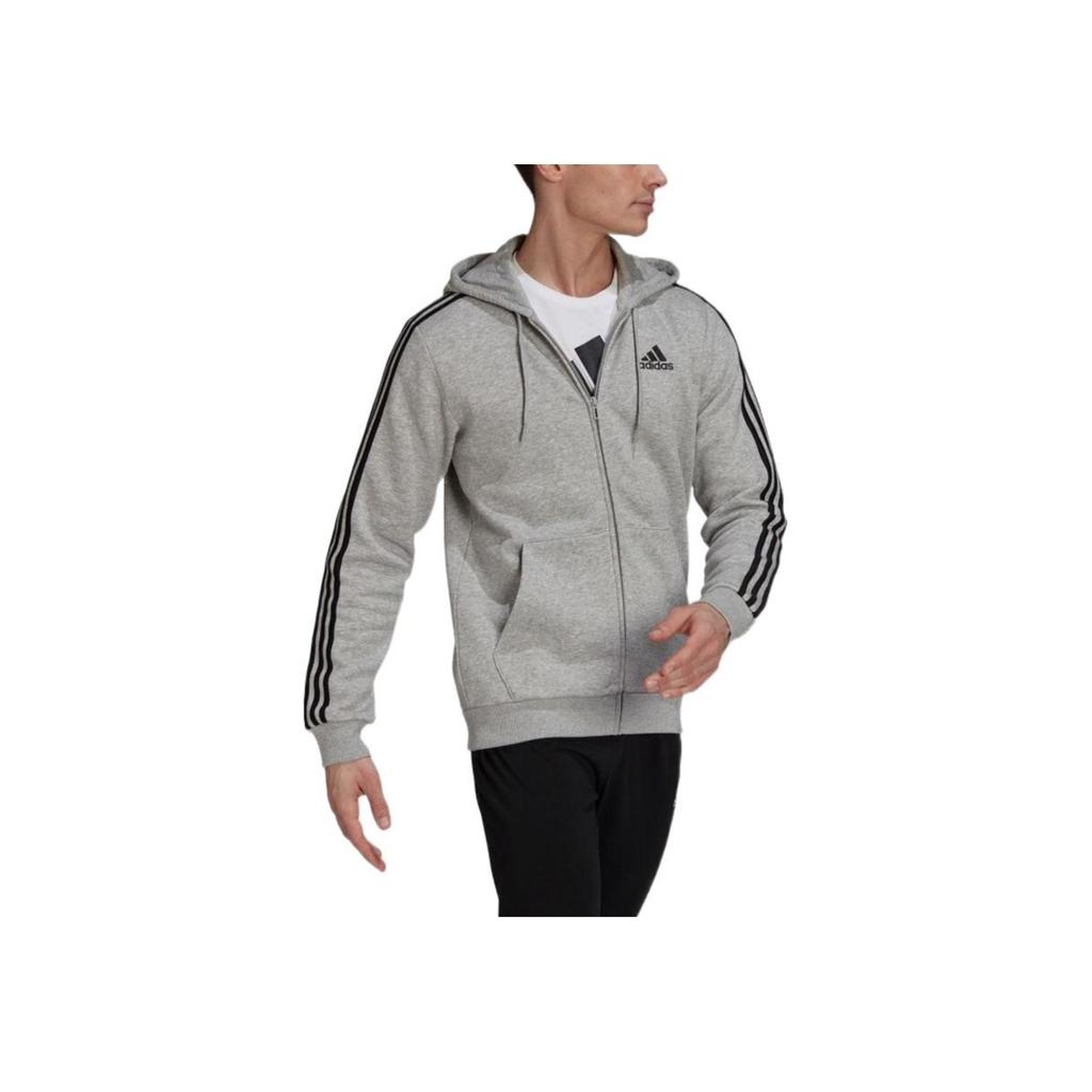 adidas Logo Kurtka z Kapturem Rozpinana Długi Rękaw Męska Kurtka Szara HB0041