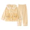 Girls Warm Fleece Pajama Set Long Sleeve Cartoon Print Sleepwear Winter Home Use