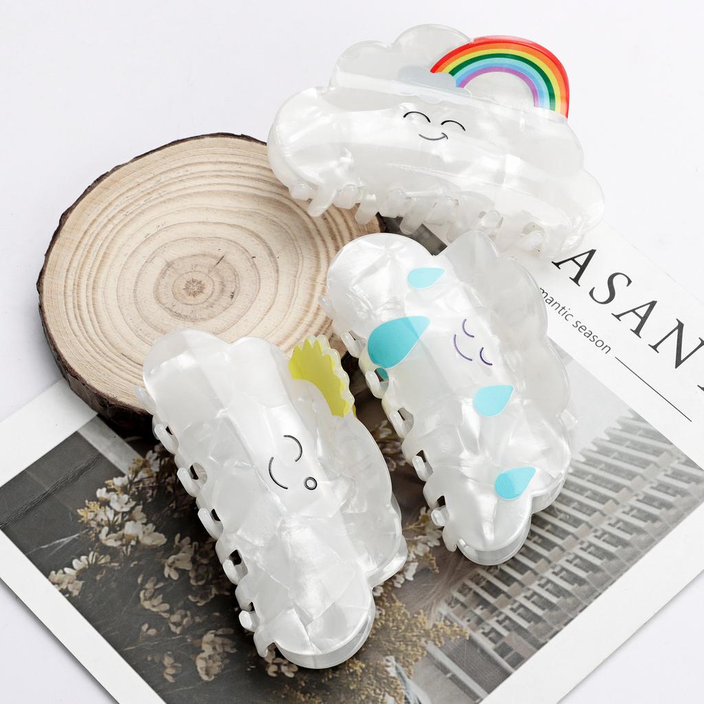 1pc New Catnip Cloud Girl Cute Cartoon Hair Catnip Shark Clip Hair Accessory at the Back of the Head