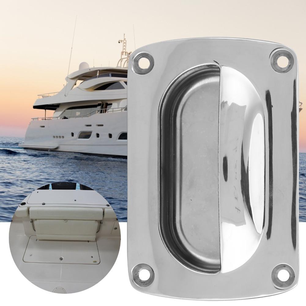 304 Stainless Steel Recessed Pull 3.7 x 2.4in Sliding Door Hardware  Cabinet Drawer