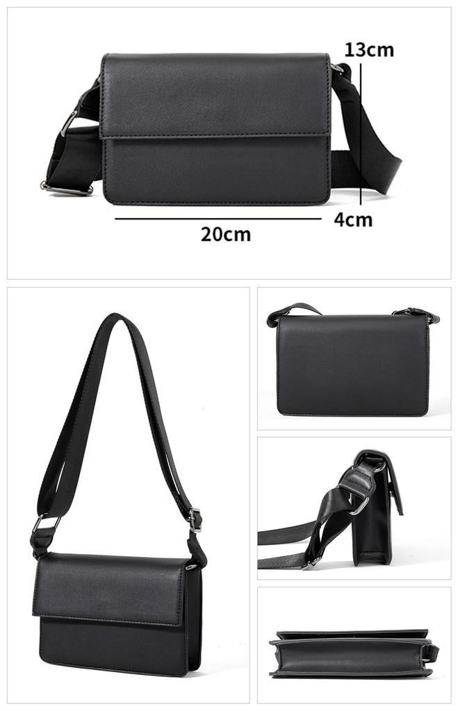 Cevins Mini Shoulder Crossbody Chest Messenger Small PU Leather Mini Shoulder Unisex Men's Bag, Bag, Bag, Bag, Bag, (Black E)