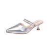 Fashion Fashion Women Thin High Heels Mules Slippers New Pointed Toe Butterfly-knot Shoes Female Casual Slides Ladies Pumps Sandals
