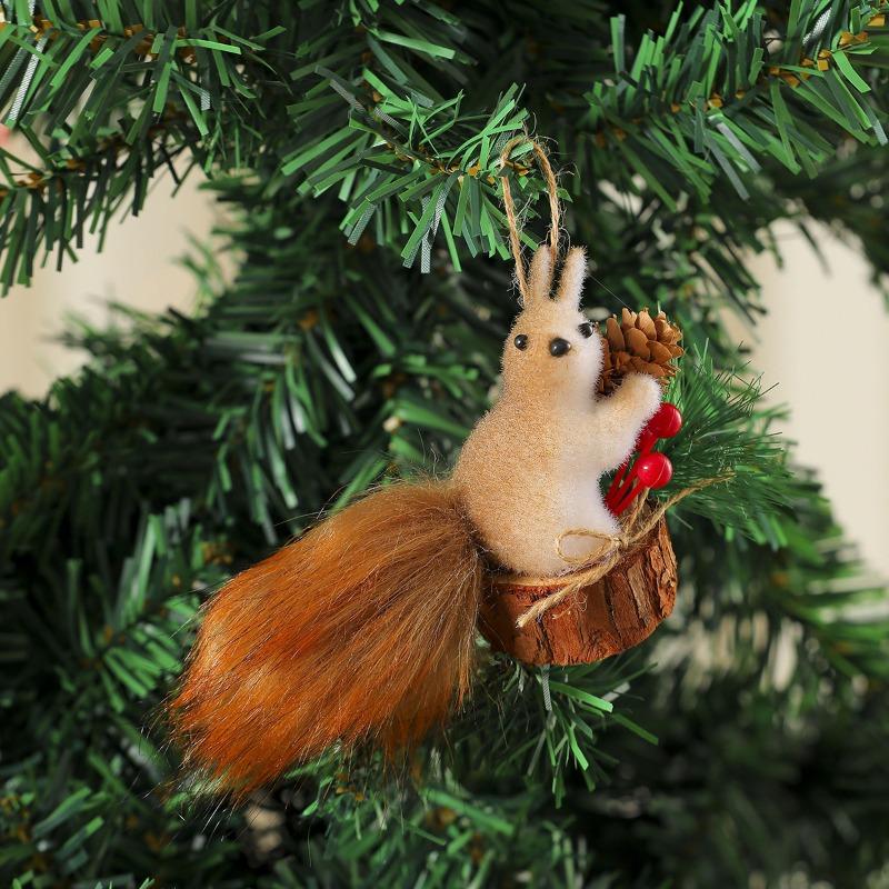 Foam Cartoon Simulation Squirrel Pendants, Christmas Tree Decorations, Scene Arrangement Ornaments, Props
