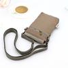 Fashion Simple Style Canvas Small Bag Portable Multi-functional Single Shoulder Messenger Bag Three Layer Phone Bag for Women