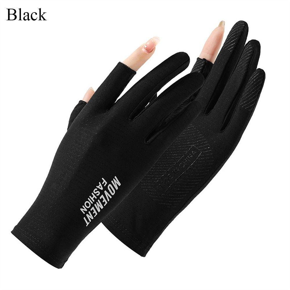 Ice Silk Sun Protection Gloves Elastic Cycling Driving Gloves Fashion Sunscreen Gloves  Women Girls