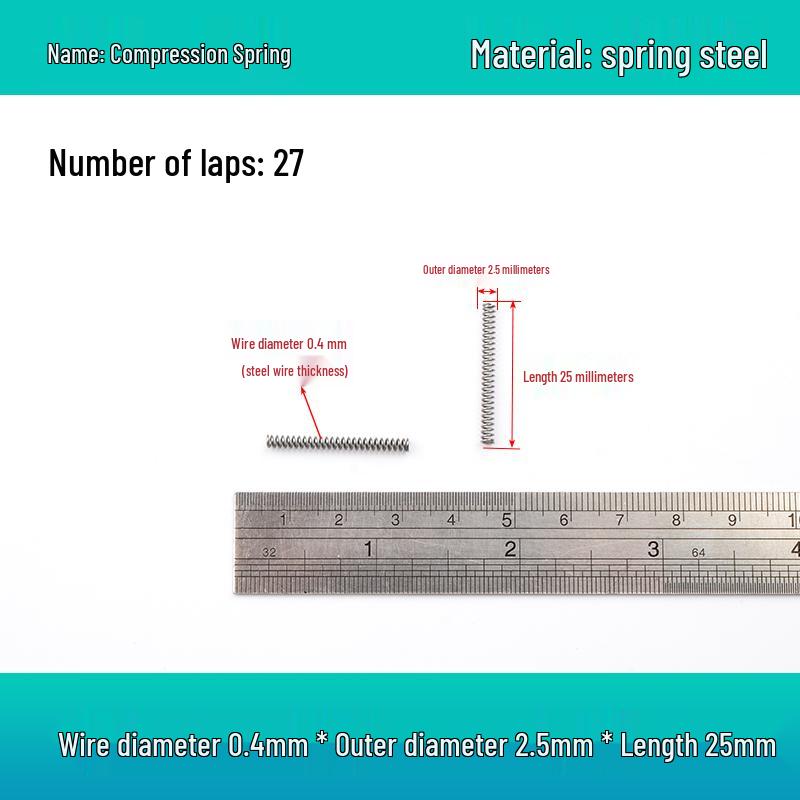 Small Mechanical Compression Spring: 0.4mm Wire, 2-8mm Outer Diameter