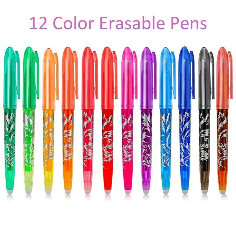 8/12 Piece Collection Multi-color Erasable Gel Pen 05mm Kawaii Pens Writing Creative Drawing Tools Office School Supply Stationery