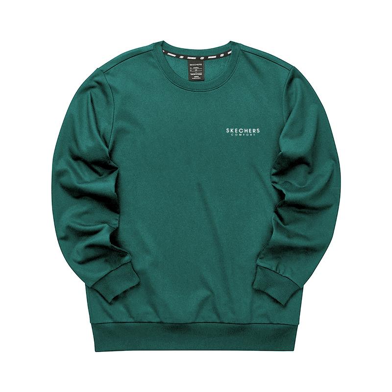 Skechers Colorful Casual Series Fashion Comfortable Crew Neck Pullover Sweatshirt Men sweatshirt Spruce-Green FHL123M017-0027 XL