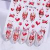 5D Valentines Geprägte Nagel Aufkleber Herz Blume Rot Liebe Herz DIY Romantische Maniküre Dekoration