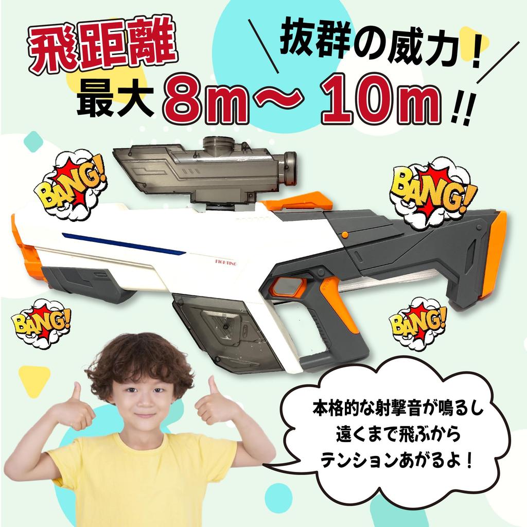 Electric Water Gun with LED Automatic Water and Two Water Guns 930ml Powerful Distance of Rapid and Water Play for Kids and High-spec Light, Refill,