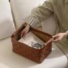 Creative Leather Storage Baskets Clothes Organizer Box Underwear Storage Case Book Baskets Make-up Casket Home Decoration Access