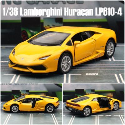 1/36 Lamborghini Huracan LP610-4 Super Sport Toy Car RMZ City Diecast Metal Miniature Model Pull Back Collection Gift For Boy