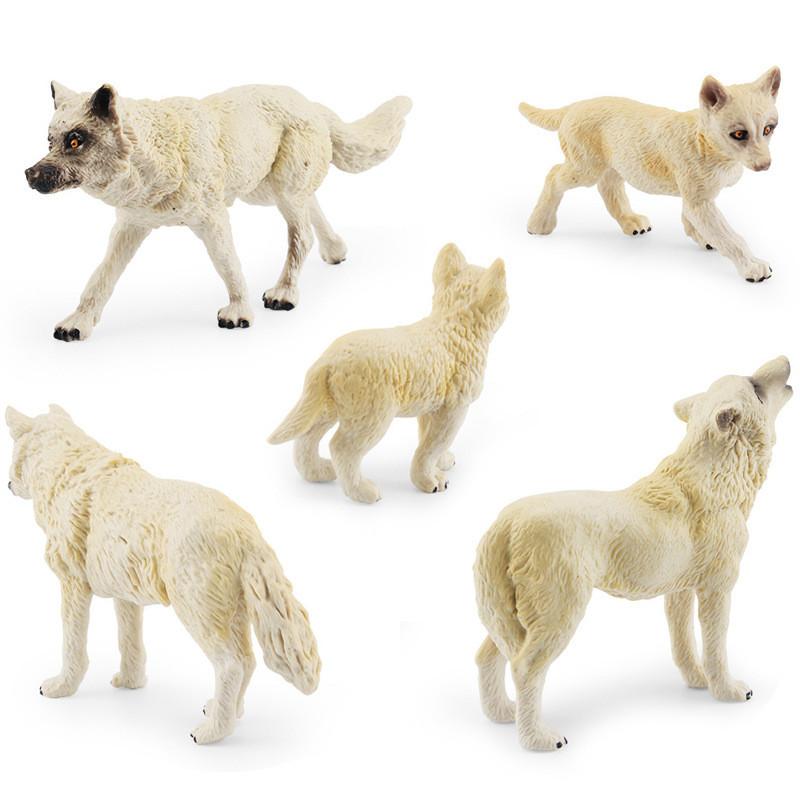 Lifelike Roaring White Wolf King Model Pvc Collectible For Home Display And Play