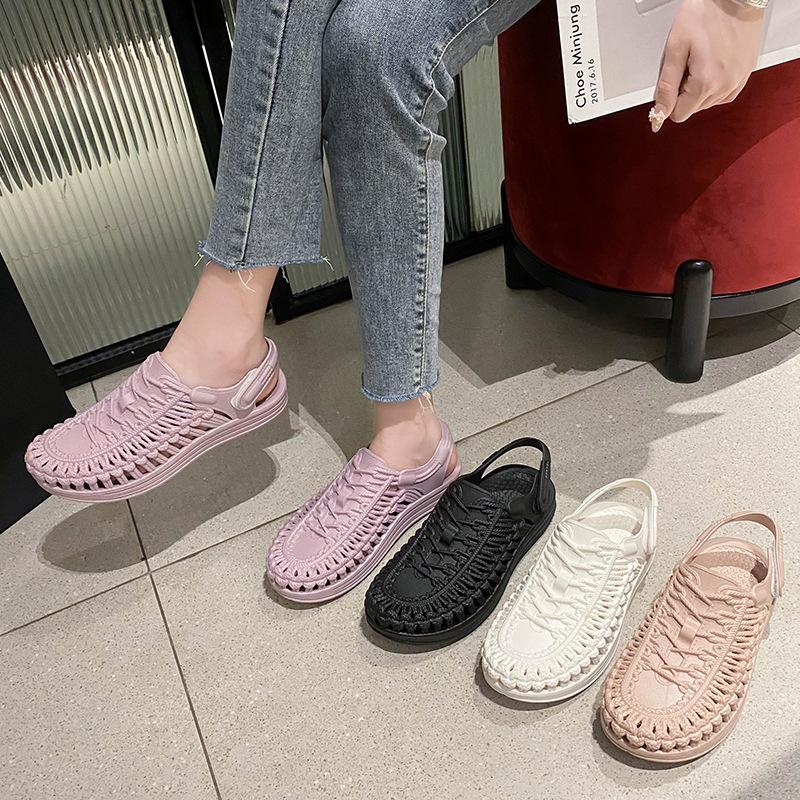 

Summer sandals women s bag head lace-up outer wear hollow beach shoes outdoor leisure non-slip versatile simple river 40-41