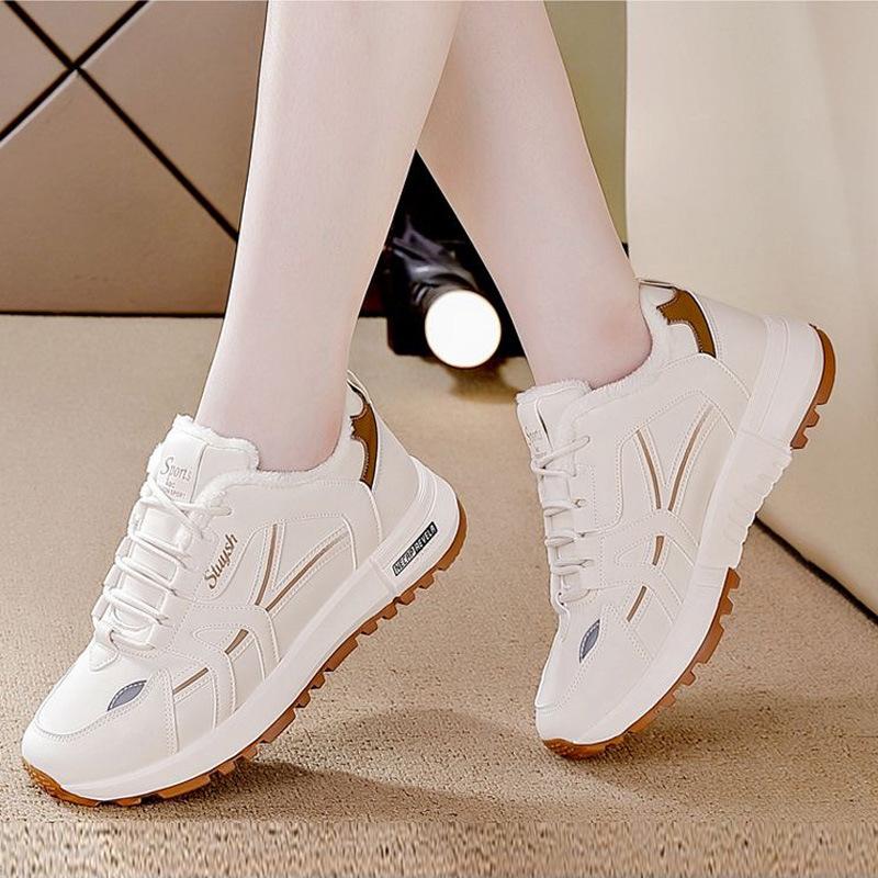 

Low-top women s shoes winter new trendy winter shoes piled and thickened cotton shoes cold-proof and warm casual thick-soled short boots 35