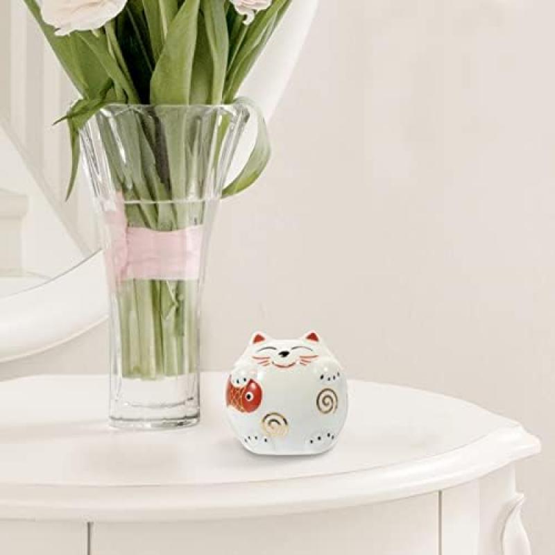 Yardwe Keramisk Lyckokatt Spargris, Dekorativ Myntbank för Hemmet, Söt Spargris för att Spara Pengar, Skrivbordsdekoration