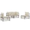 VidaXL Salon de jardin 4 pcs avec coussins anthracite résine tressée, ensemble de salon, ensemble de salon d'extérieur, 3186712