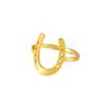 Wind Carved Titanium Steel Minimalist Horseshoe Ring Fashionable Versatile Jewelry