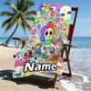 Custom Name Personalized Dandy's World Print Beach Towel, for Trip Camping Beach Party Home Decor, Birthday Gift for Family & Friends