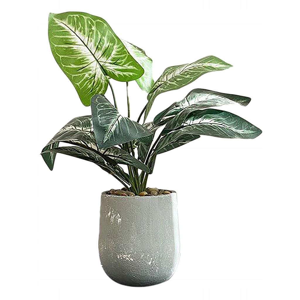 Artificial Plant Flower In A Pot For Home Office Realistic 40Cm Alocasia