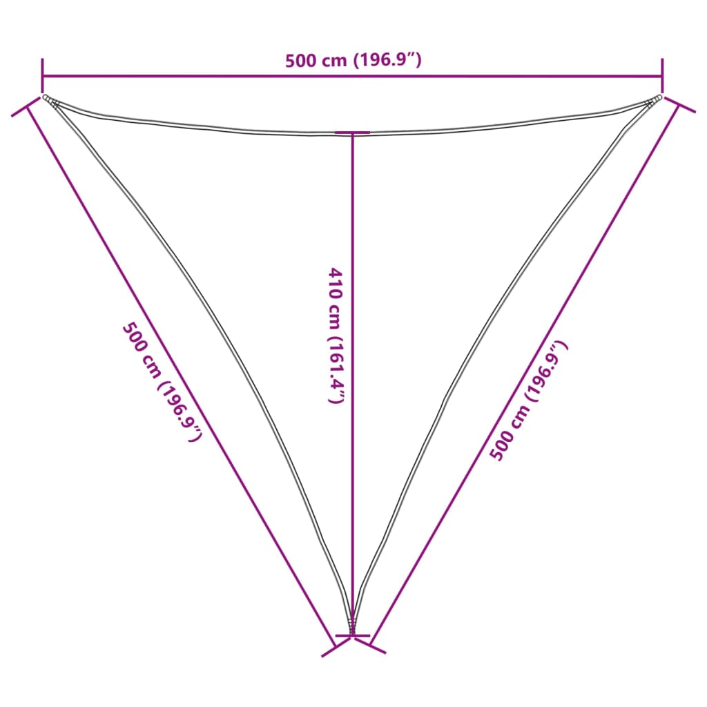 Sun Shade Sail Oxford Fabric Triangular 5 x 5 x 5 m Anthracite
