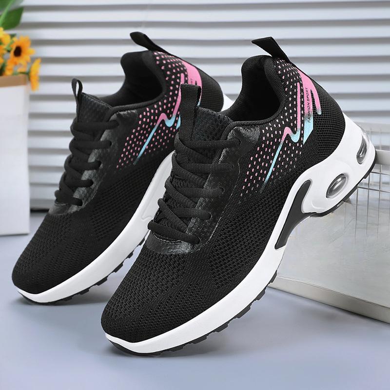 Women's Breathable Sports Shoes Plus-size Casual Shoes Lace-up Air-cushioned Running Shoes
