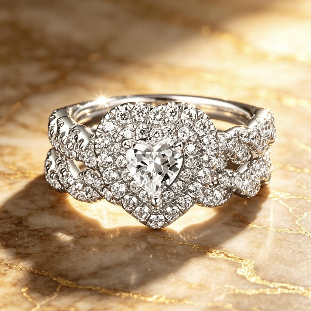 Silver Heart Designed Exquisite Rings for Women Shiny Zirconia Finger Engagement High Quality Hot Sale Jewelry