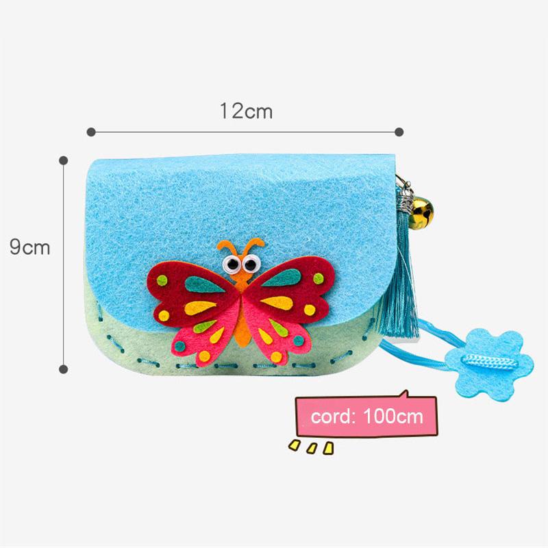 DIY-Schultertasche aus Vliesstoff – Nähset für Kinder – Handgefertigte Umhängetasche mit Nadel und Faden – Geschenkidee für Mädchen zum Geburtstag