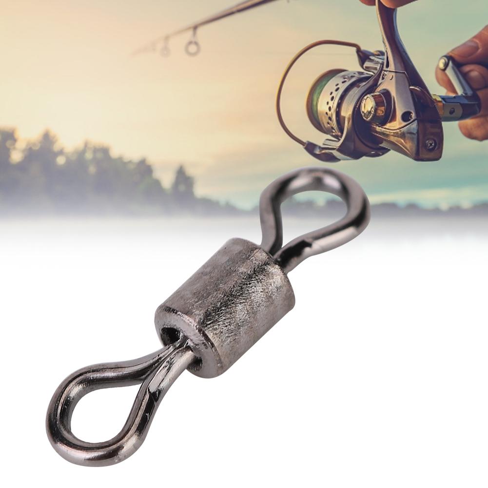50pcs Stainless Steel Fishing Connector Pin Bearing Rolling Swivel Fish Accessories(#10)