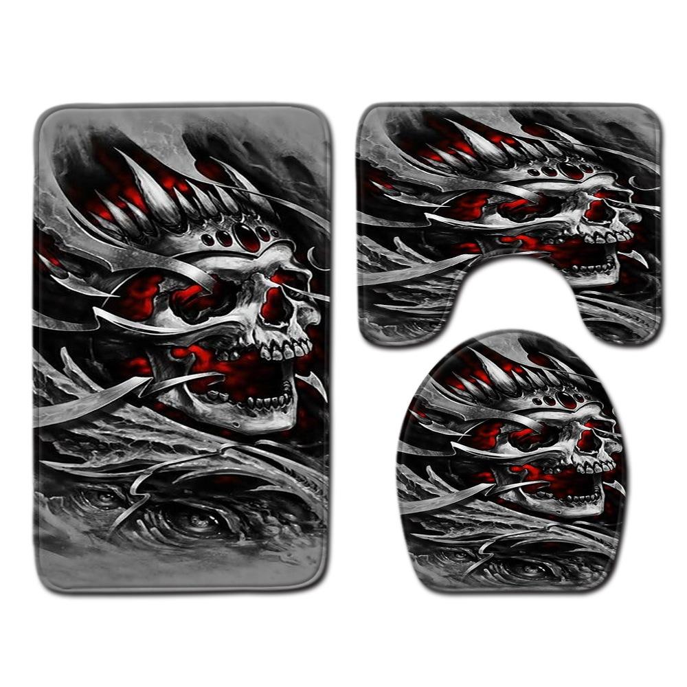 Animation Bathroom Floor Mat Three-Piece Bathroom Carpet Toilet Mat Set Door Mat Bathroom Non-Slip Mat