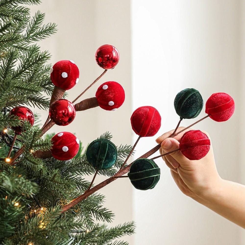 Flocking Lollipop Christmas Foam Ball Simulated Flower Arrangement Christmas Flowers Xmas Tree Decorations