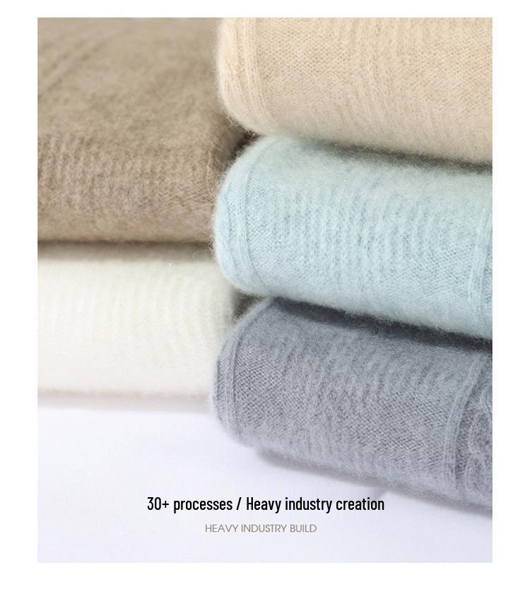 Women's 100% Pure Cashmere Sweater - New Autumn/Winter High-Neck Cable Knit Base Layer