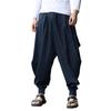 Men Retro Casual Cotton Harem Japanese Trousers With Comfortable Linen Fabric For Stylish Everyday Wear