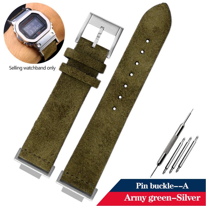 

Винтажный кожаный ремешок для часов DW5600 для G-SHOCK Casio DW-5600 GW-B5600 GW-M5610 Ретро замшевый пушок 16 мм Браслет для часов Коричневый ремешок 16mm