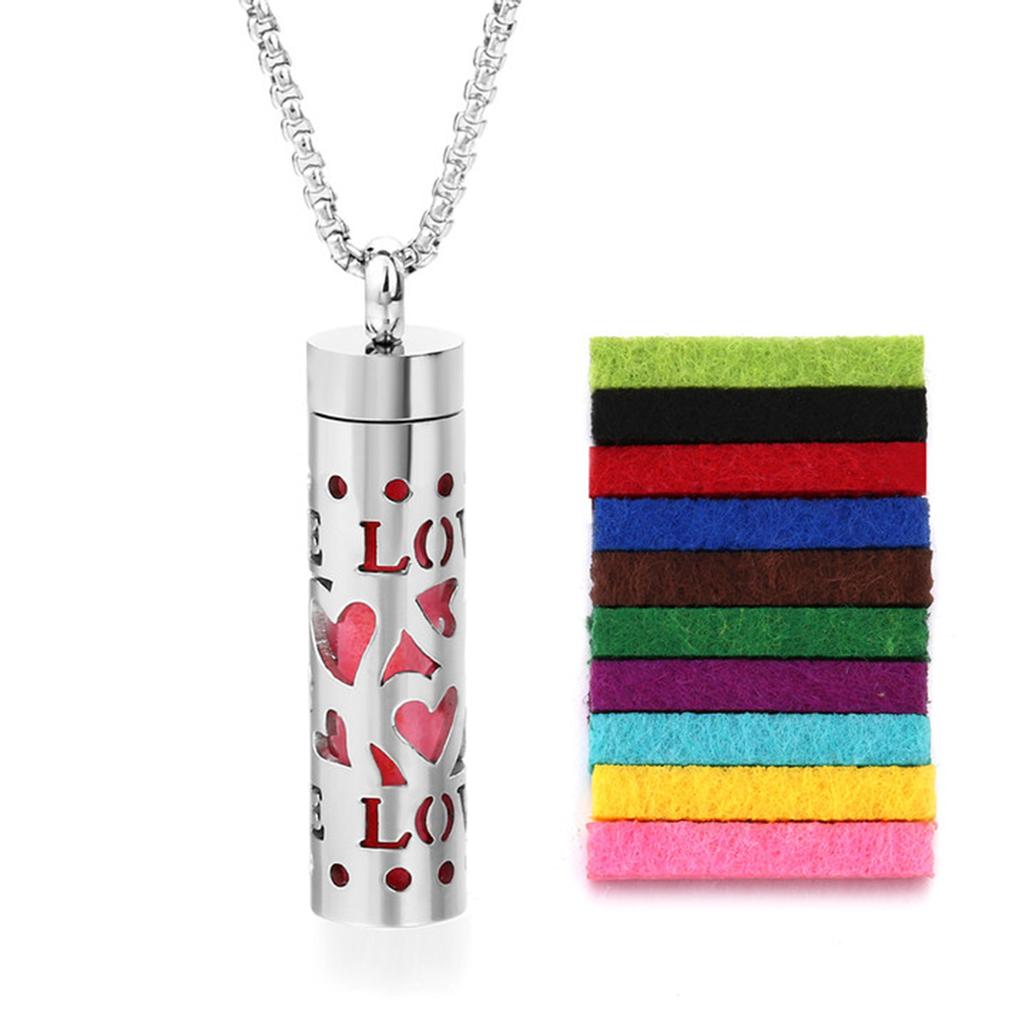 Vertical Hollow Stainless Steel Bar Ambient, Perfume Oil Diffuser,Medallion,Jewelry, Pendant,Necklace for Women,Men and Teenager